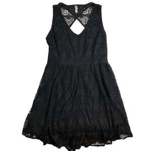 Xhilaration Girls Dress XXL/TTG Black (lining) Nylon Polyester Fit & Flare Lace